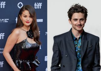 Timothée Chalamet and Selena Gomez at a film event, promoting their upcoming animated movie "Not Alone."