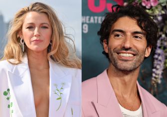 Photo of Blake Lively and Justin Baldoni at a promotional event.