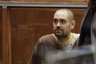 Nick Reiner appearing in court in jail attire during a hearing related to the double homicide case of his parents.