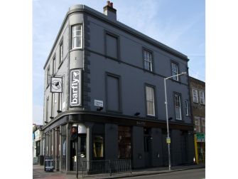 Exterior view of the Barfly venue in Camden, showcasing its recently refreshed signage and architecture.