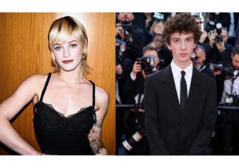 Esther McGregor and Mark Eydelshteyn posing for a photo, likely related to their roles in the film "Becoming Capa."