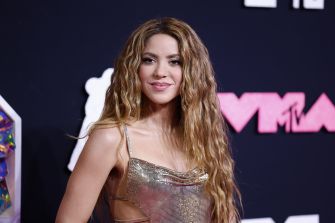 Shakira at the MTV Video Music Awards, addressing recent misinformation regarding her political endorsements.