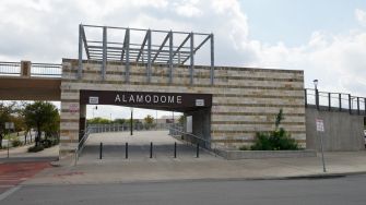 Entrance of the Alamodome, a city-owned venue in San Antonio, Texas.