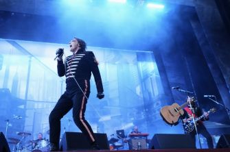 My Chemical Romance performing live during The Black Parade anniversary tour.